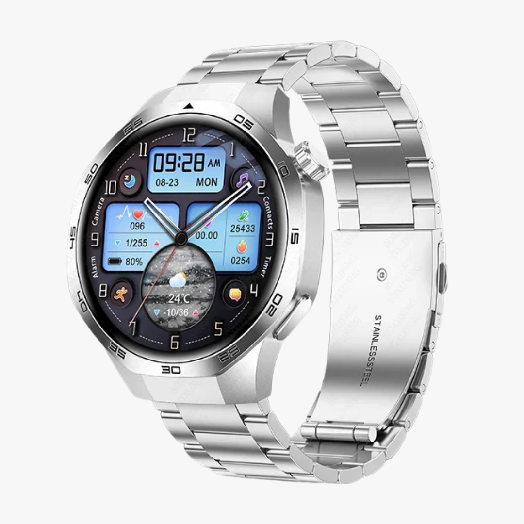 Orthowatch® Montre Connectée Homme Design aux Lignes épurées, Programmes d'entraînement de Pointe, Suivi de la santé, ECG, Jusqu'à 14 Jours d'autonomie, iOS & Android