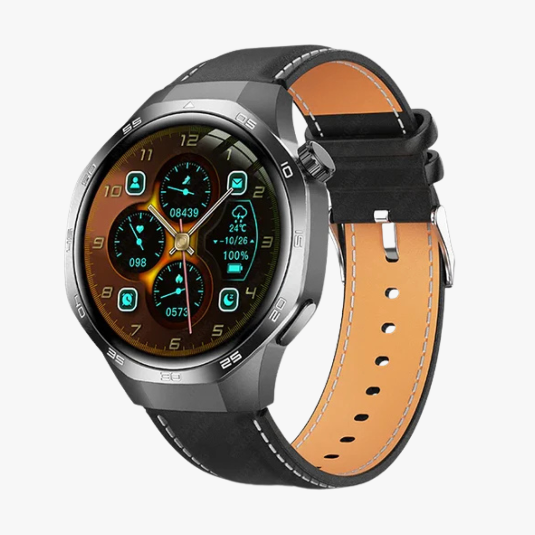 Orthowatch® Montre Connectée Homme Design aux Lignes épurées, Programmes d'entraînement de Pointe, Suivi de la santé, ECG, Jusqu'à 14 Jours d'autonomie, iOS & Android