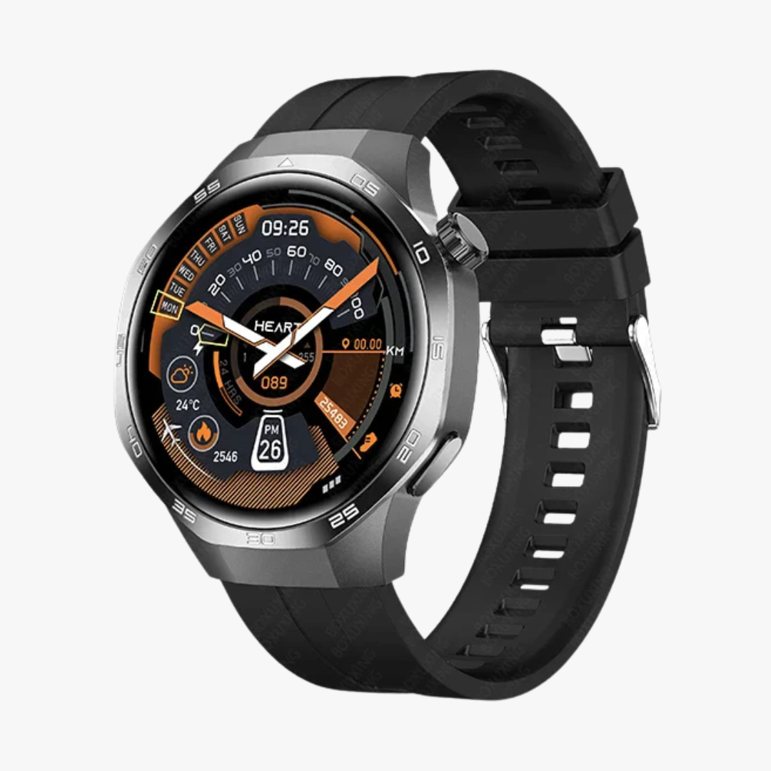 Orthowatch® Montre Connectée Homme Design aux Lignes épurées, Programmes d'entraînement de Pointe, Suivi de la santé, ECG, Jusqu'à 14 Jours d'autonomie, iOS & Android