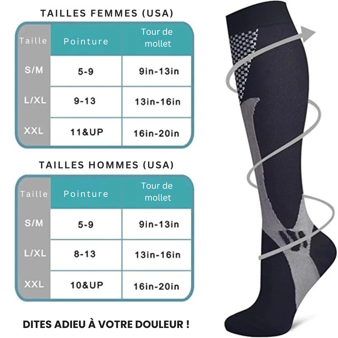 Bas de Compression Graduée (20–30 mmHg)｜Confort & Légèreté pour les Jambes