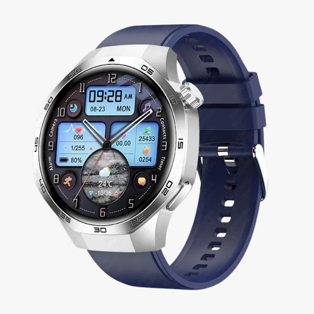 Orthowatch® Montre Connectée Homme Design aux Lignes épurées, Programmes d'entraînement de Pointe, Suivi de la santé, ECG, Jusqu'à 14 Jours d'autonomie, iOS & Android