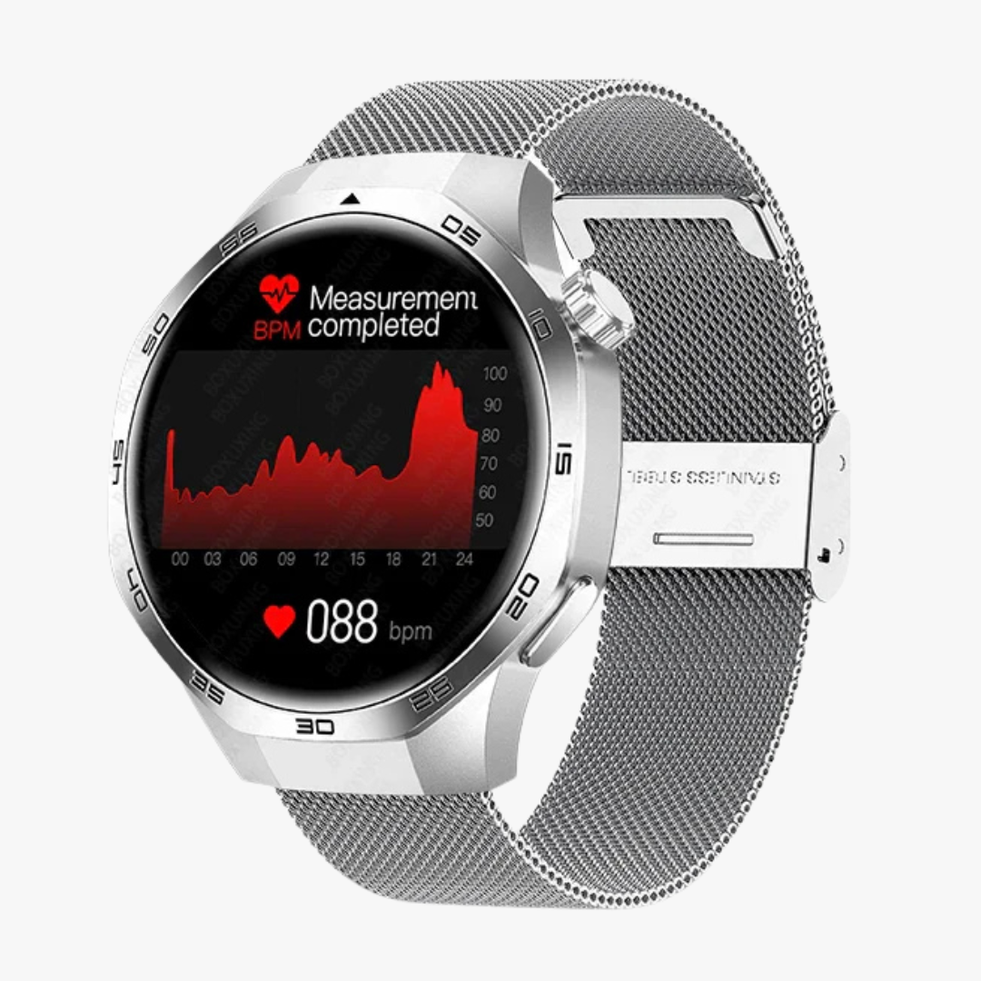 Orthowatch® Montre Connectée Homme Design aux Lignes épurées, Programmes d'entraînement de Pointe, Suivi de la santé, ECG, Jusqu'à 14 Jours d'autonomie, iOS & Android