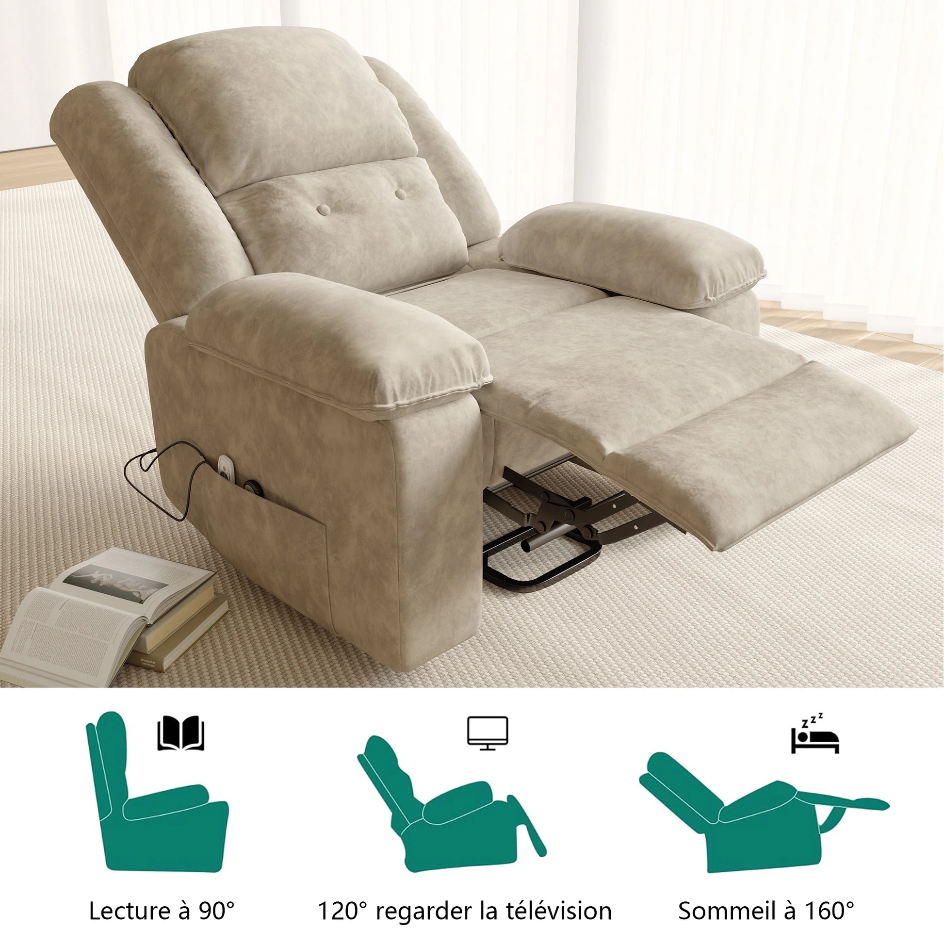 Le Fauteuil Sérénité | Fauteuil Releveur Massant | 3 Positions | Orthomede
