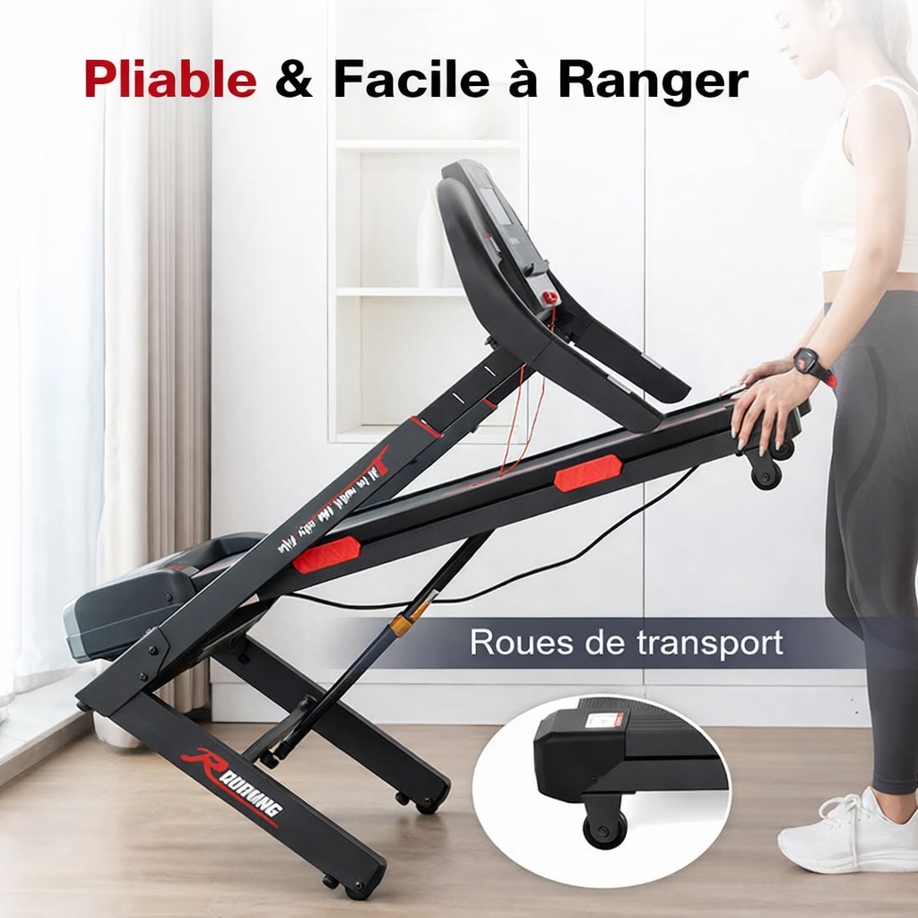 Tapis de Marche Pliable | Course Légère | 15km/h | Large Bande de Course & Écran intégré