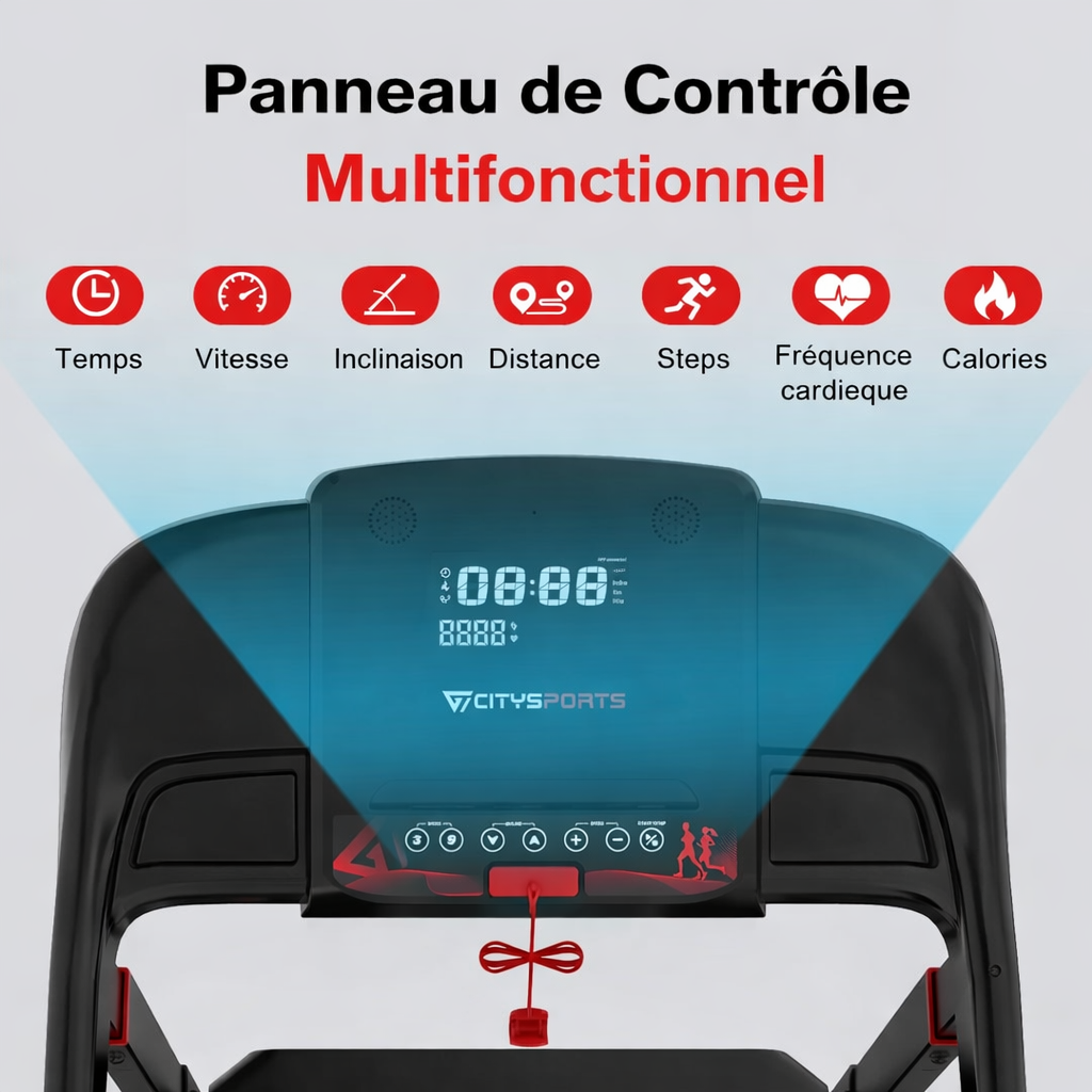 Tapis de Marche Pliable | Course Légère | 15km/h | Large Bande de Course & Écran intégré