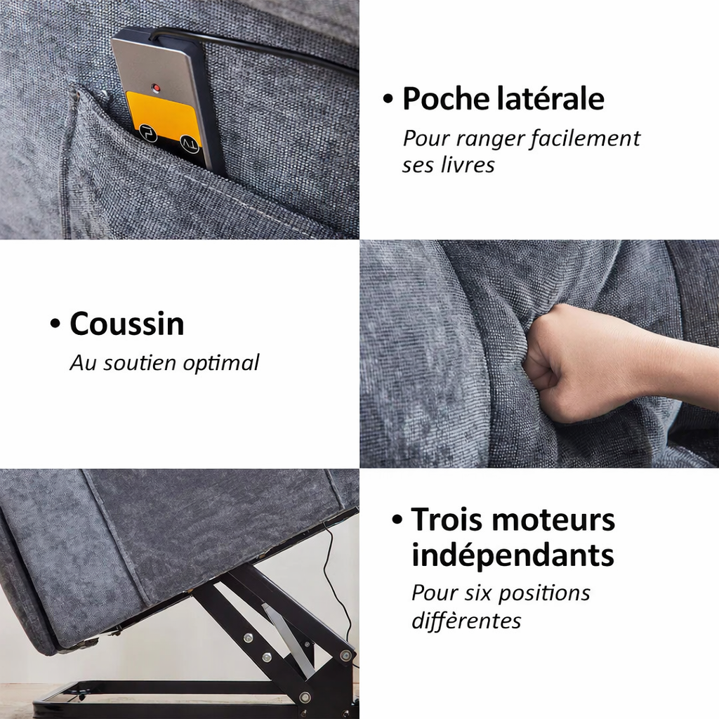 Le pragmatique | Fauteuil Releveur | 3 Moteurs | 6 Postures