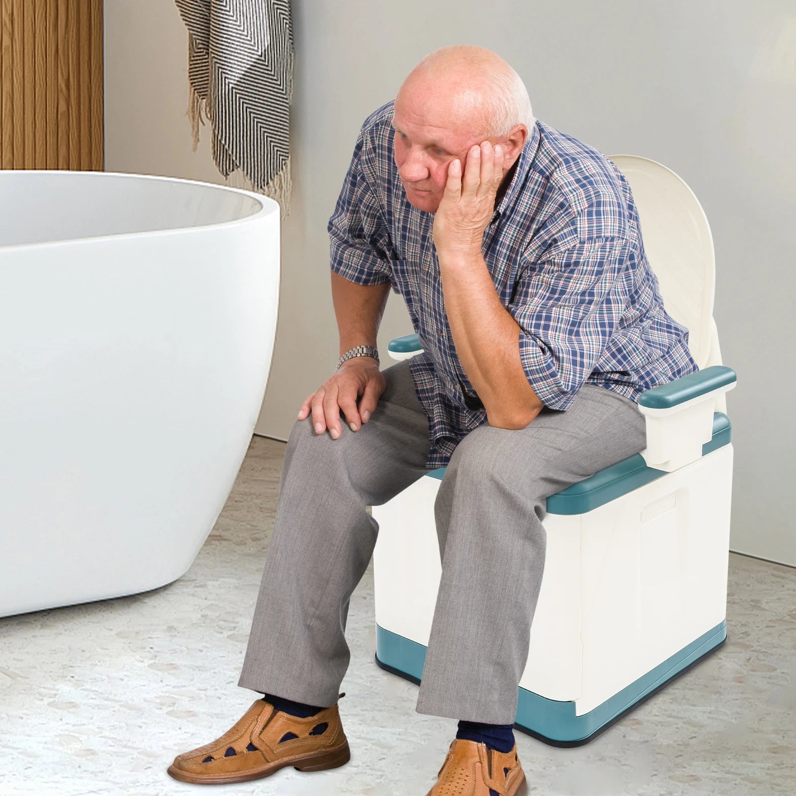 Toilette Portable | Chaise WC Adulte | Capacité 150 kg | 39,5 × 41 cm