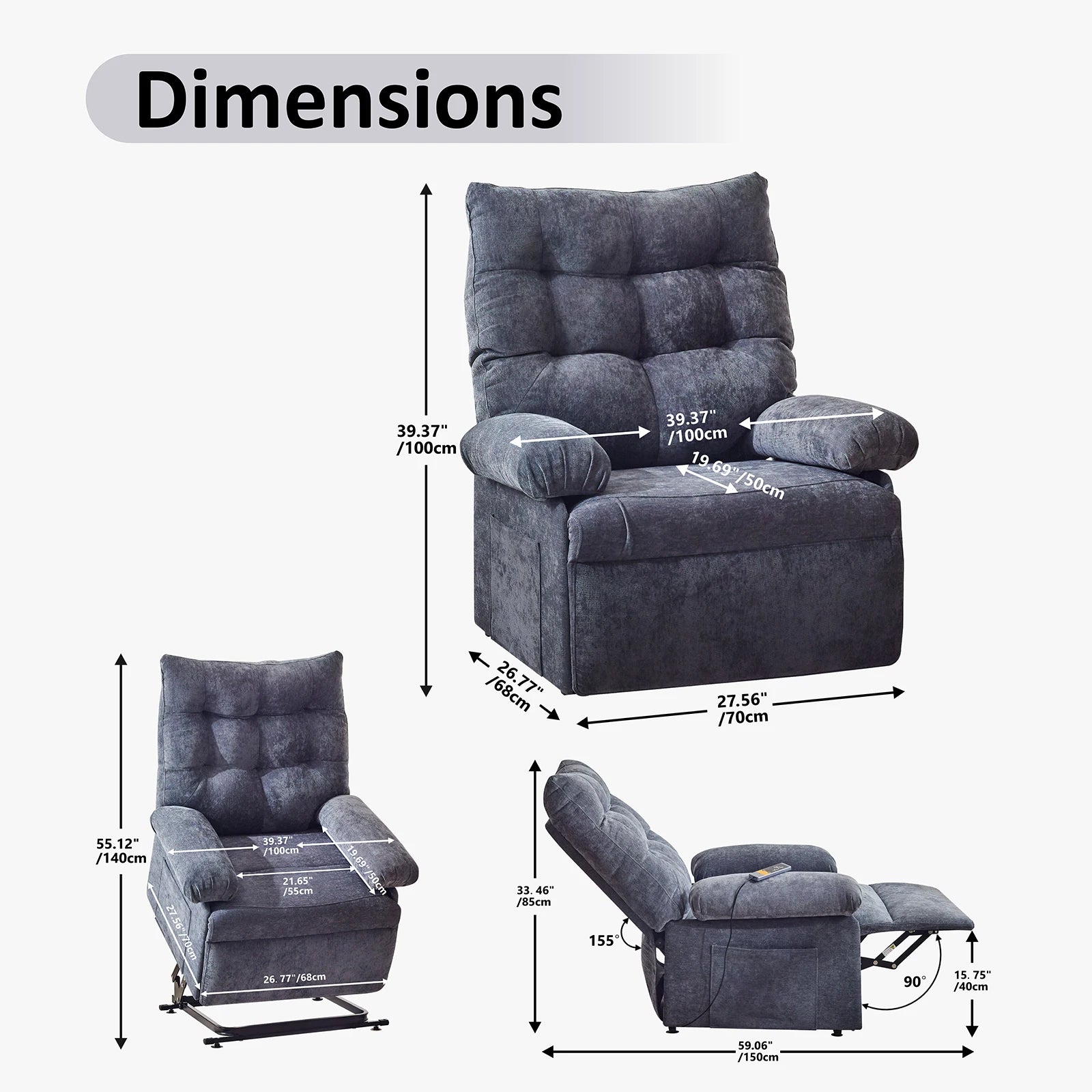 Le pragmatique | Fauteuil Releveur | 3 Moteurs | 6 Postures